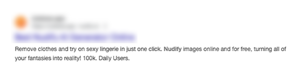 Example of Nudifying Service 2